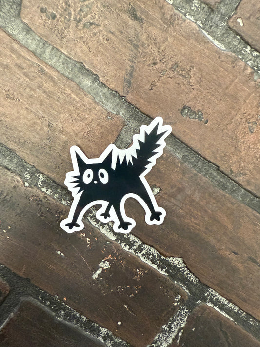 Black Cat 3" Sticker