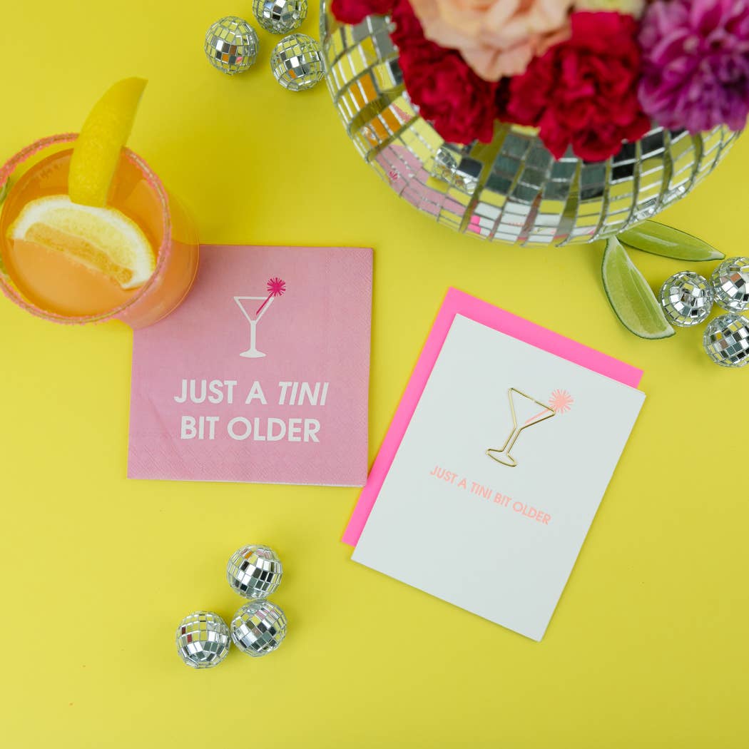 Just a Tini Bit Older - Paper Clip Letterpress Card Chez Gagné