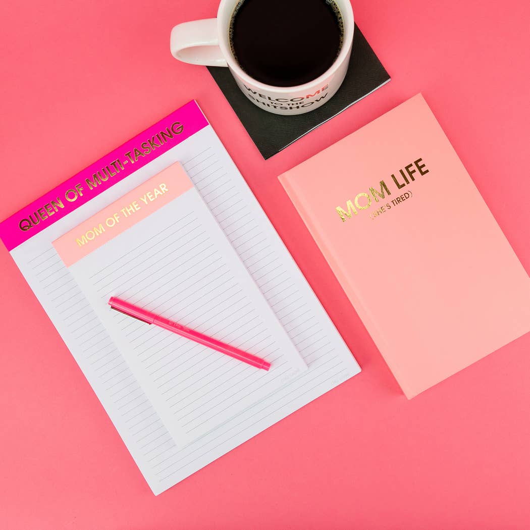 Mom of The Year - Lined Notepad - Perforated Sheets - Pink Chez Gagné