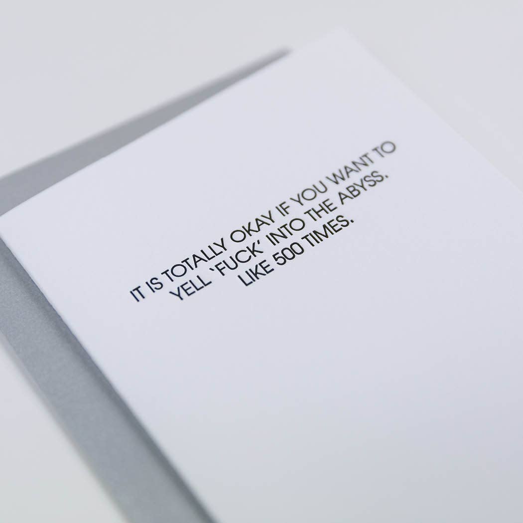 Fuck Into the Abyss Letterpress Greeting Card Chez Gagné
