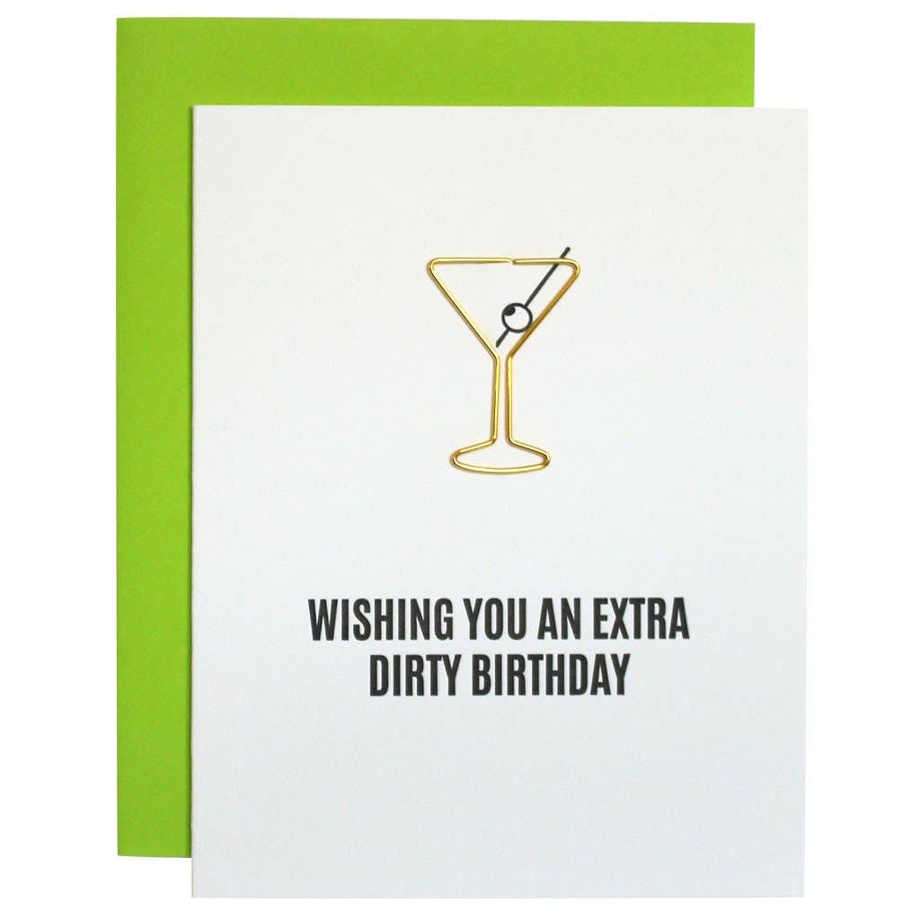 Extra Dirty Birthday Paper Clip Letterpress Greeting Card Chez Gagné