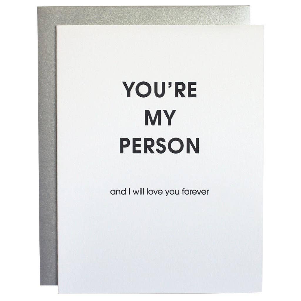 You're My Person Letterpress Greeting Card Chez Gagné