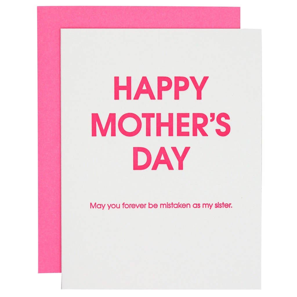 Happy Mother's Day Mistaken Sister Letterpress Greeting Card Chez Gagné
