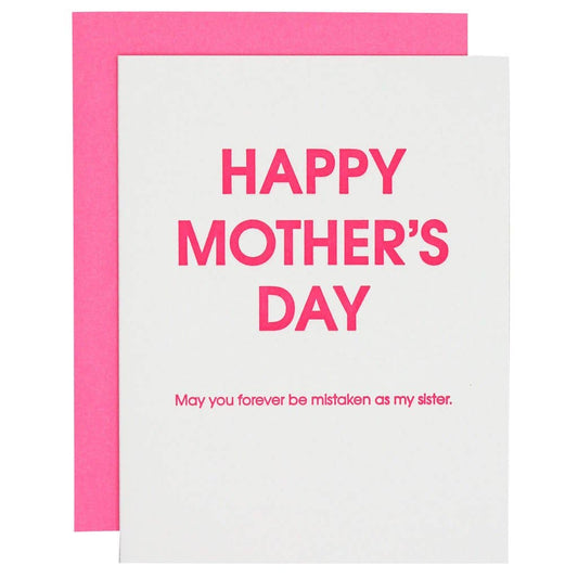 Happy Mother's Day Mistaken Sister Letterpress Greeting Card Chez Gagné