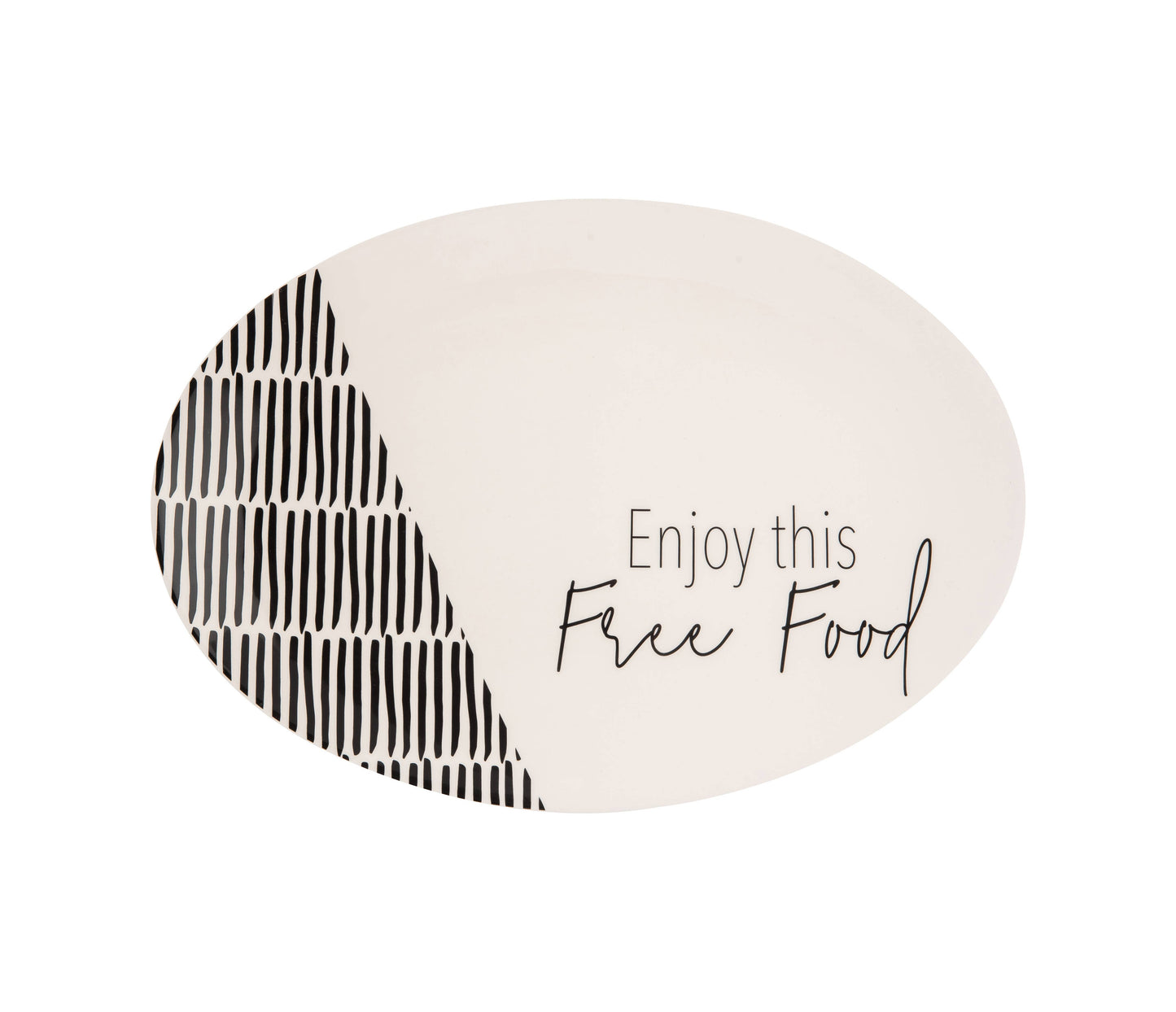 14.5" Dolomite Black-White Free Food Platter