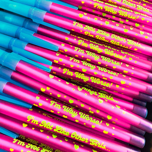 I'm Not Like Other Girls I'm Way Worse Ballpoint Pen Krystan Saint Cat