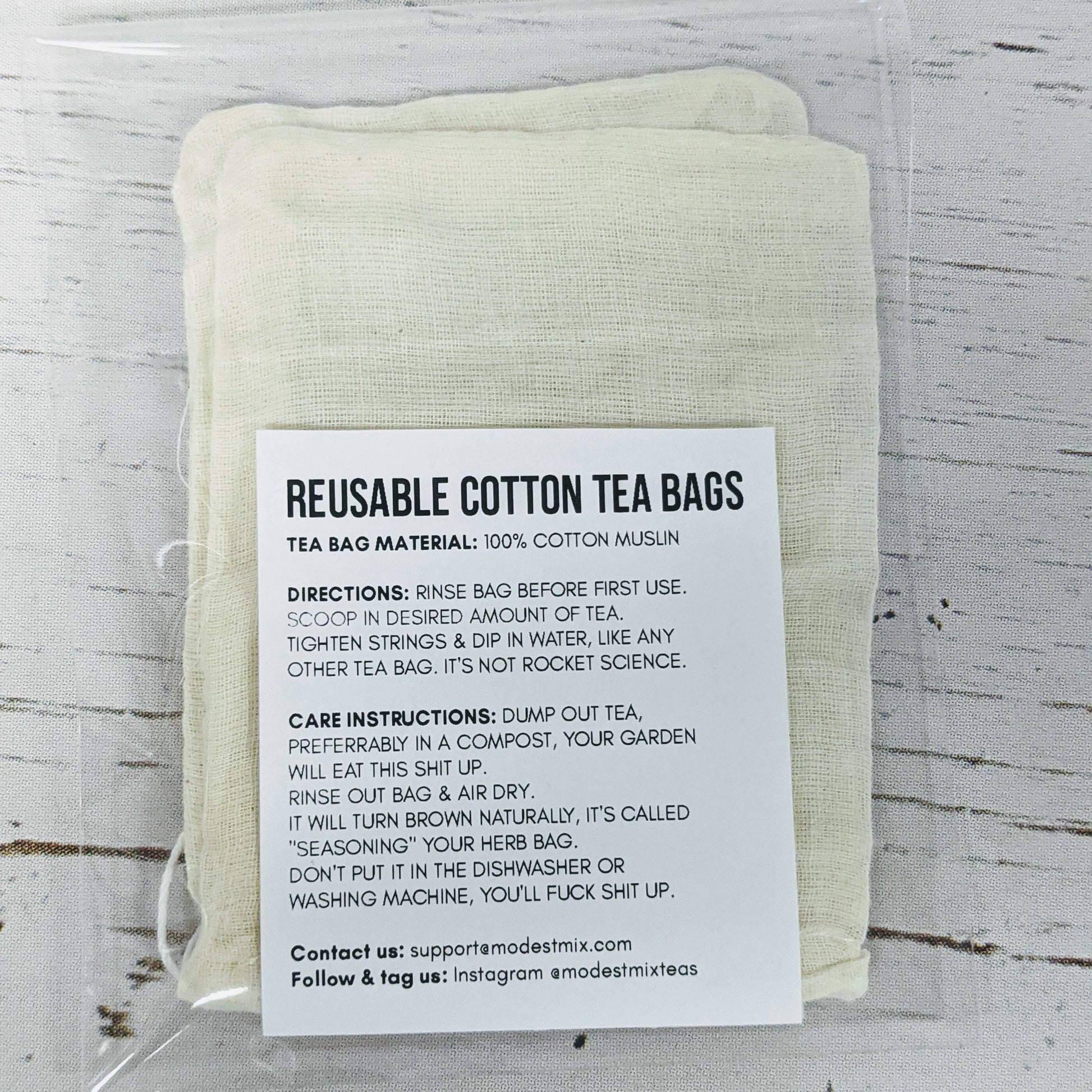 Reusable Cotton Tea Bags - 2 pack ModestMix Teas