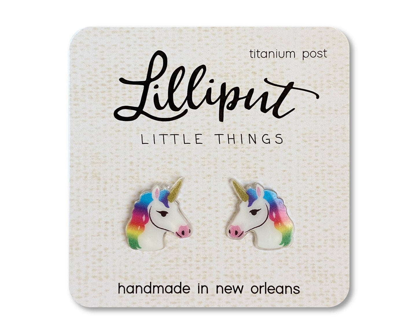 Rainbow Unicorn Earrings: Pink Lilliput Little Things