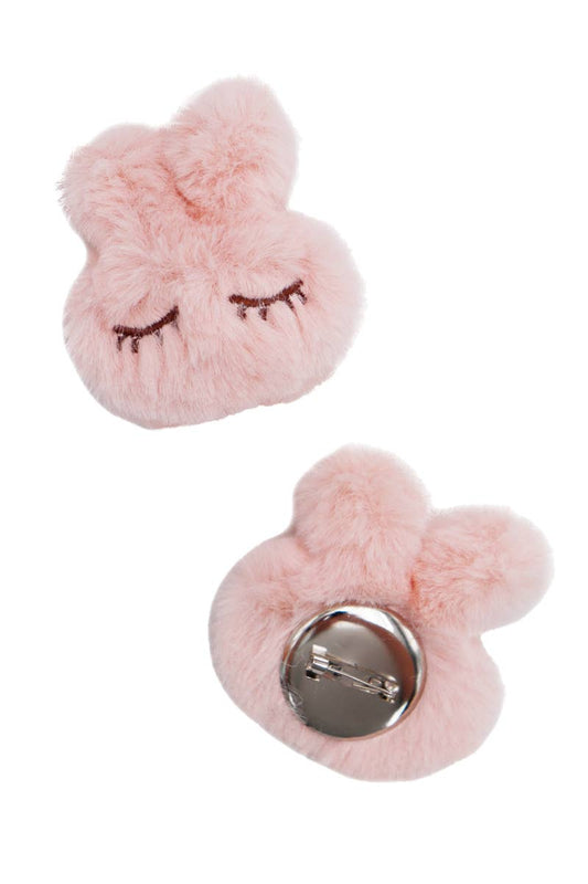 Mini Bunny Fuzzy Brooch Safety Needle Lapel Pin Cap Zone