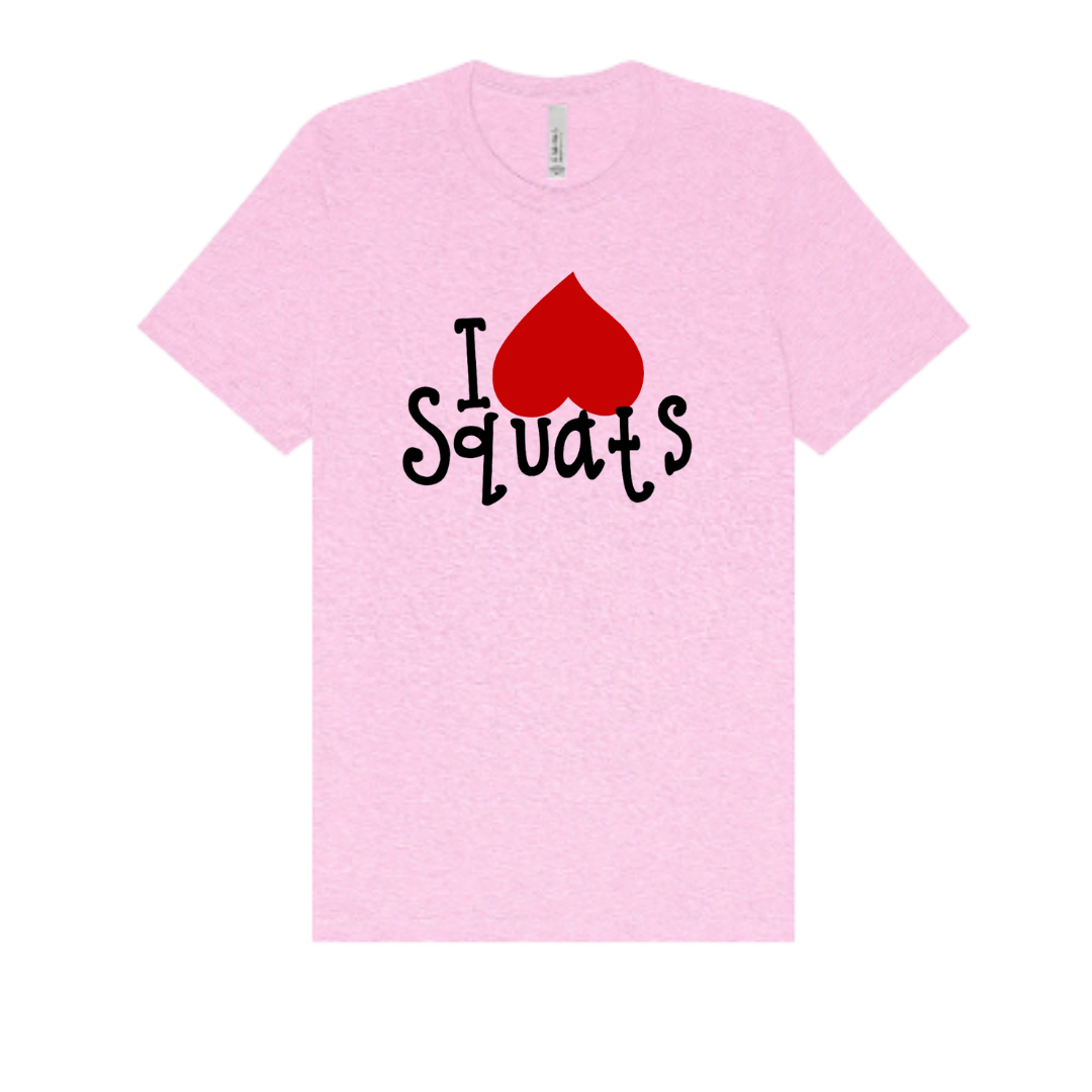 CrossFit Albuquerque- I <3 Squats- Gray/Pink