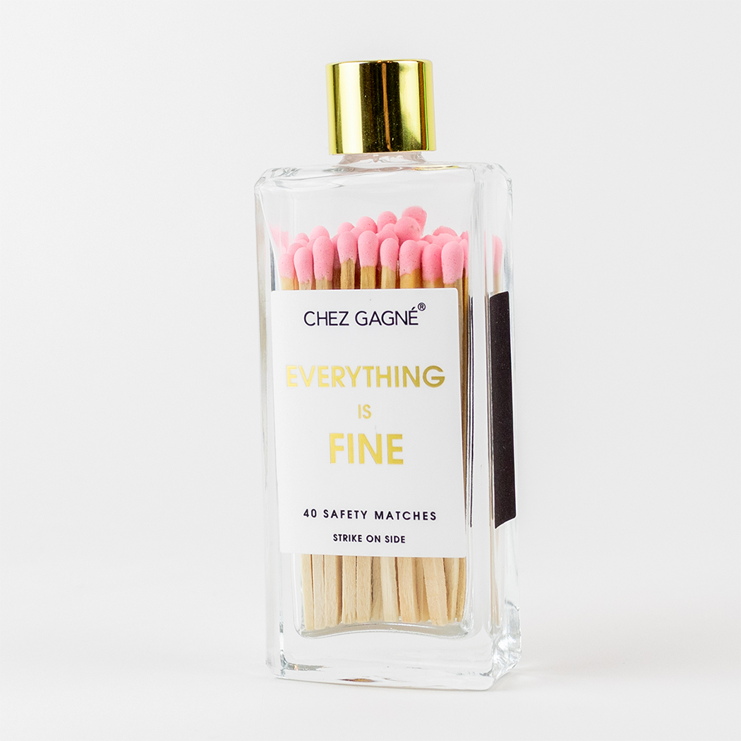 Everything is Fine Matches - Glass Bottle Matchsticks Light Pink Chez Gagné