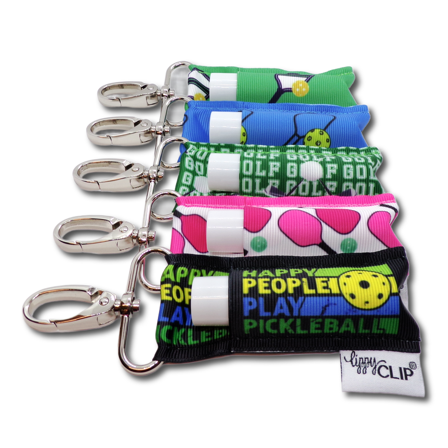 Pickleball on Blue LippyClip® Lip Balm Holder for Chapstick