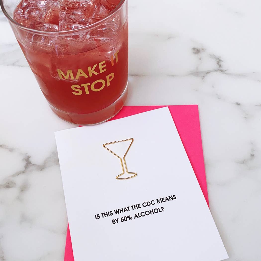 Make It Stop - Gold Foil Rocks Glass Chez Gagné