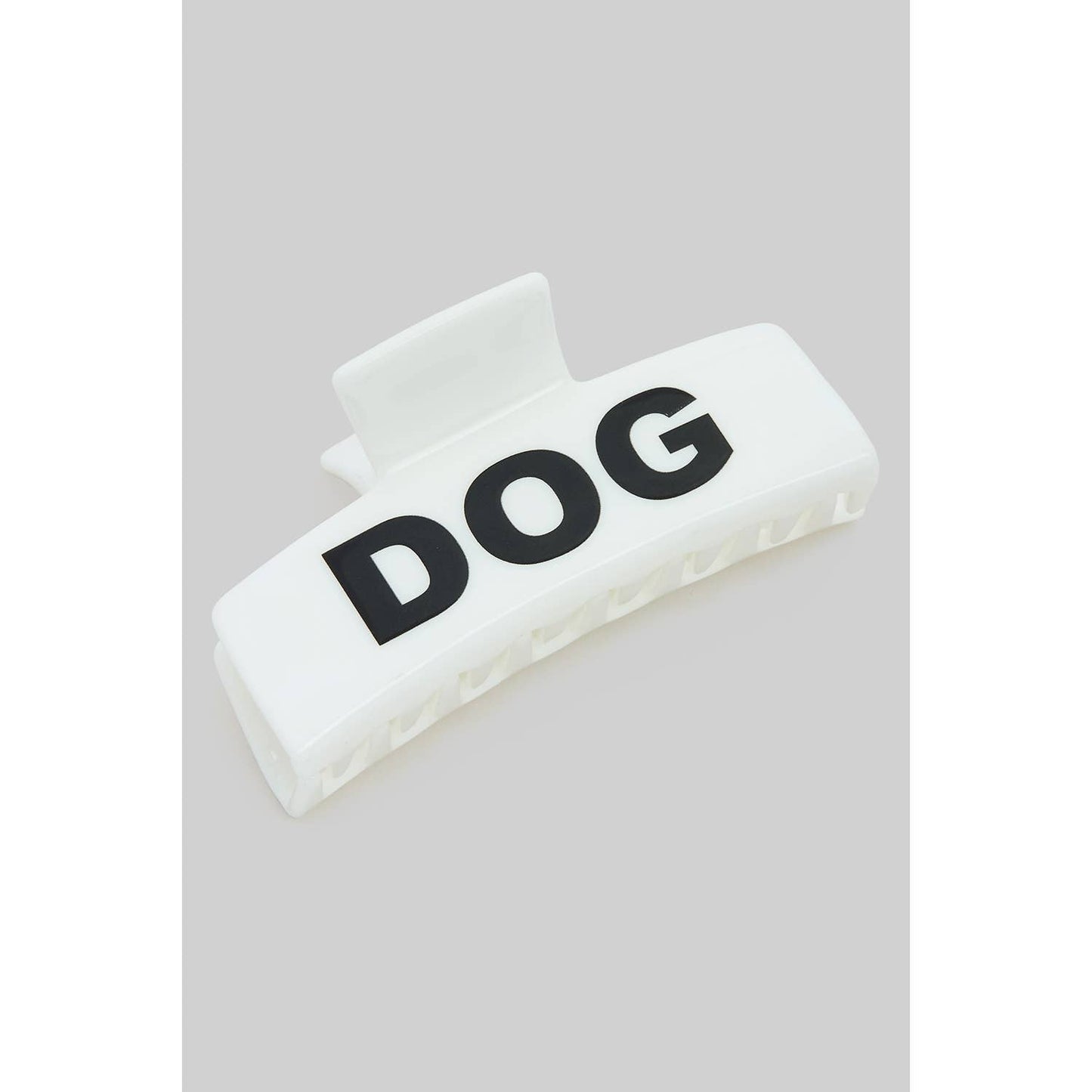 DOG MOM RECTANGULAR HAIR CLIP: Black / 1 SIZE Girly