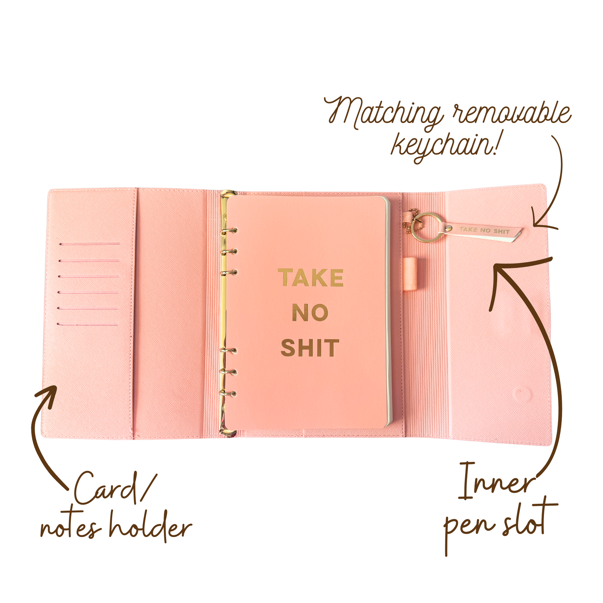 Take No Shit Vegan Leather Journal Planner (gifts, journals) FUN CLUB