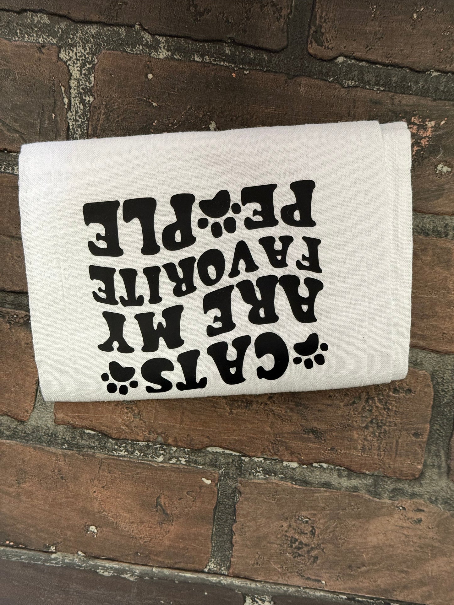 Cats are my favorite people, Tea towel Three Black Cats