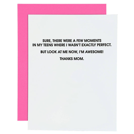 I'm Awesome, Mom - Mother's Day Letterpress Greeting Card Chez Gagné