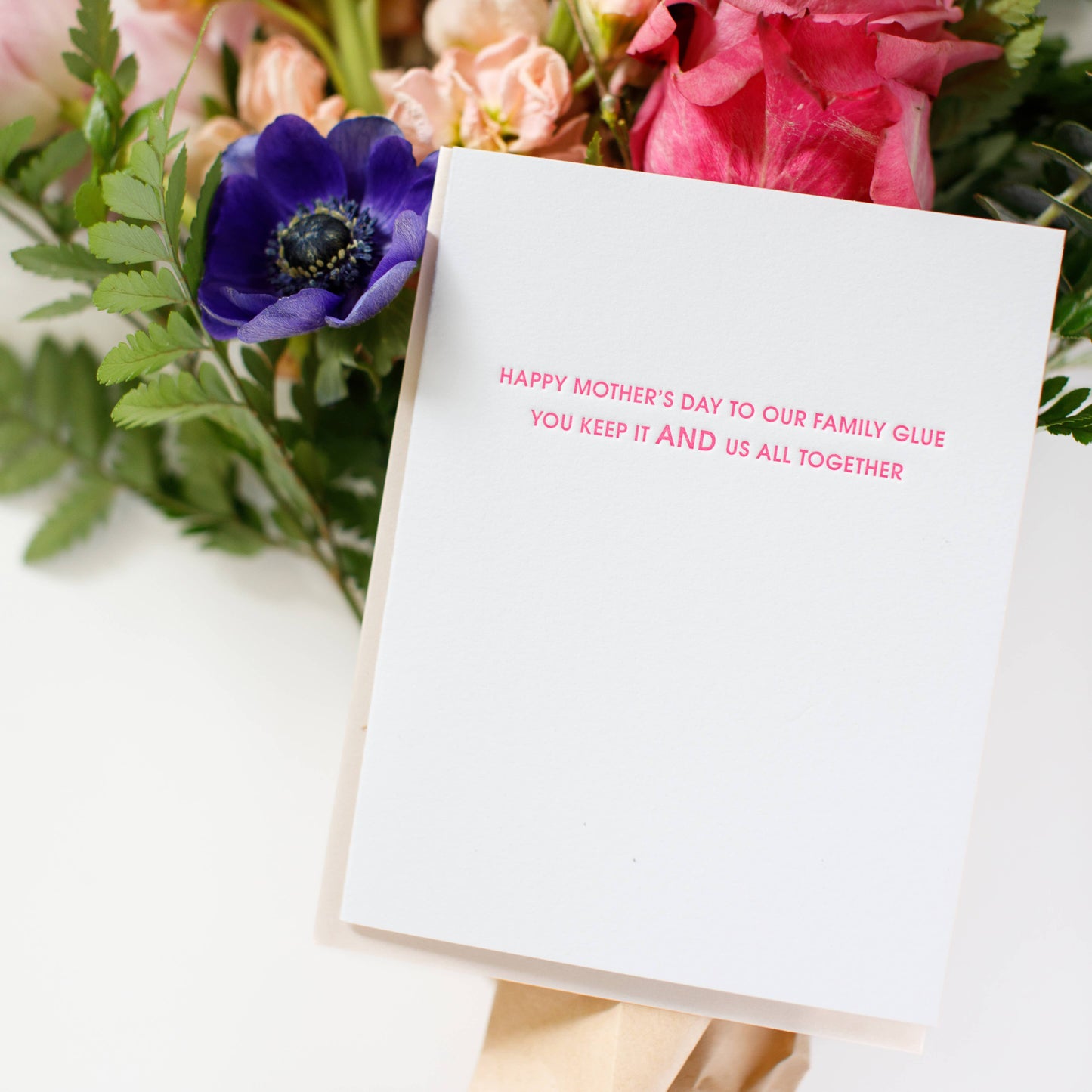 Family Glue - Mother's Day Letterpress Greeting Card Chez Gagné