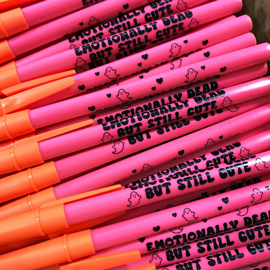 Emotionally Dead But Still Cute Halloween Ballpoint Pen Krystan Saint Cat