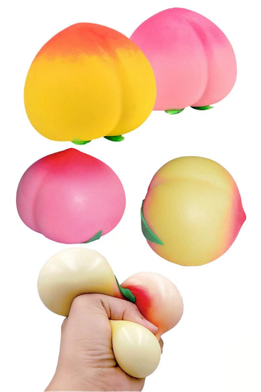 Peach Fruit Fluffy Slime Filled Squishy Toy Cap Zone