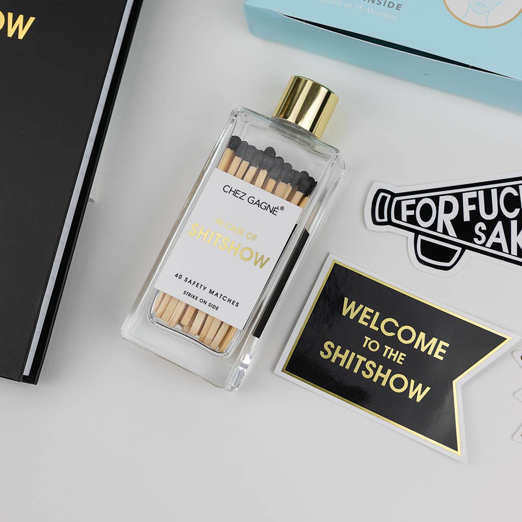 In Case of Shitshow Matches - Glass Bottle Matchsticks - Black Chez Gagné