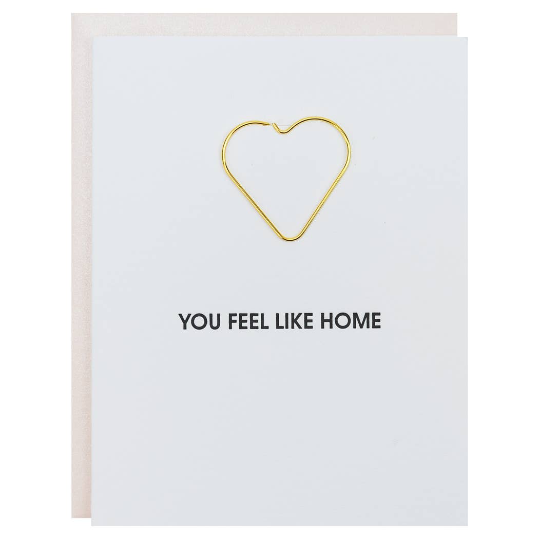 You Feel Like Home Heart Paper Clip Greeting Card Chez Gagné