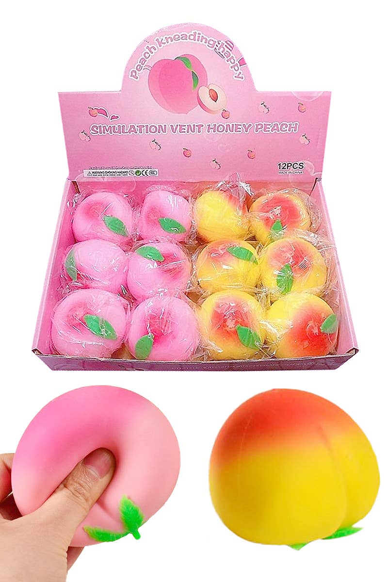 Peach Fruit Fluffy Slime Filled Squishy Toy Cap Zone