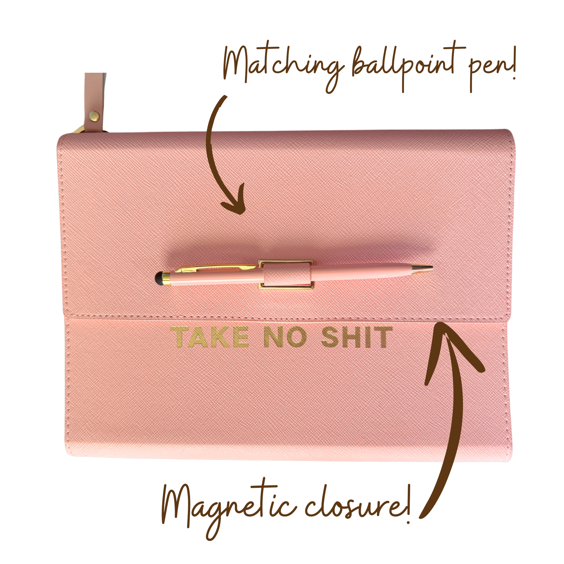 Take No Shit Vegan Leather Journal Planner (gifts, journals) FUN CLUB