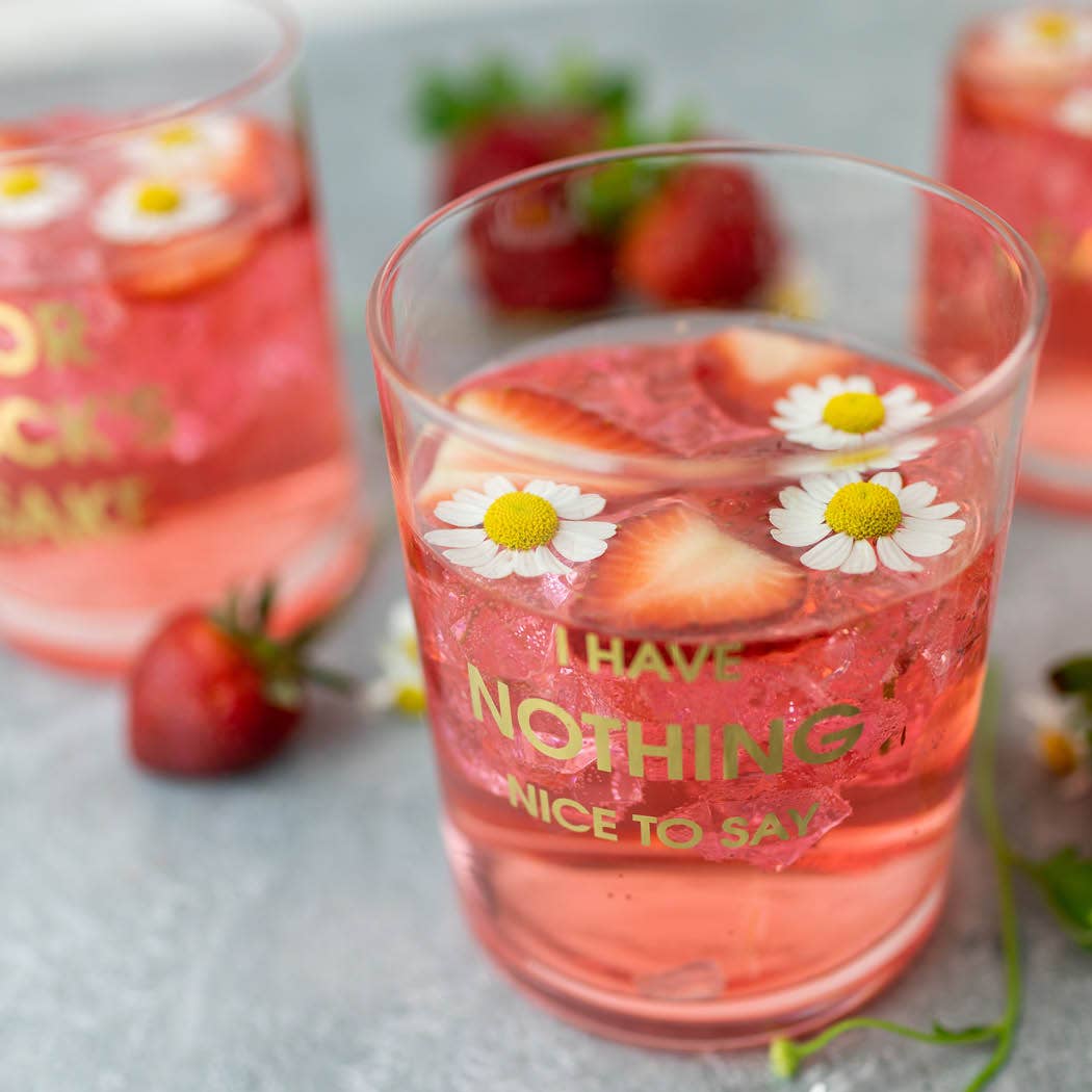 I Have Nothing Nice to Say - Gold Foil Rocks Glass Chez Gagné