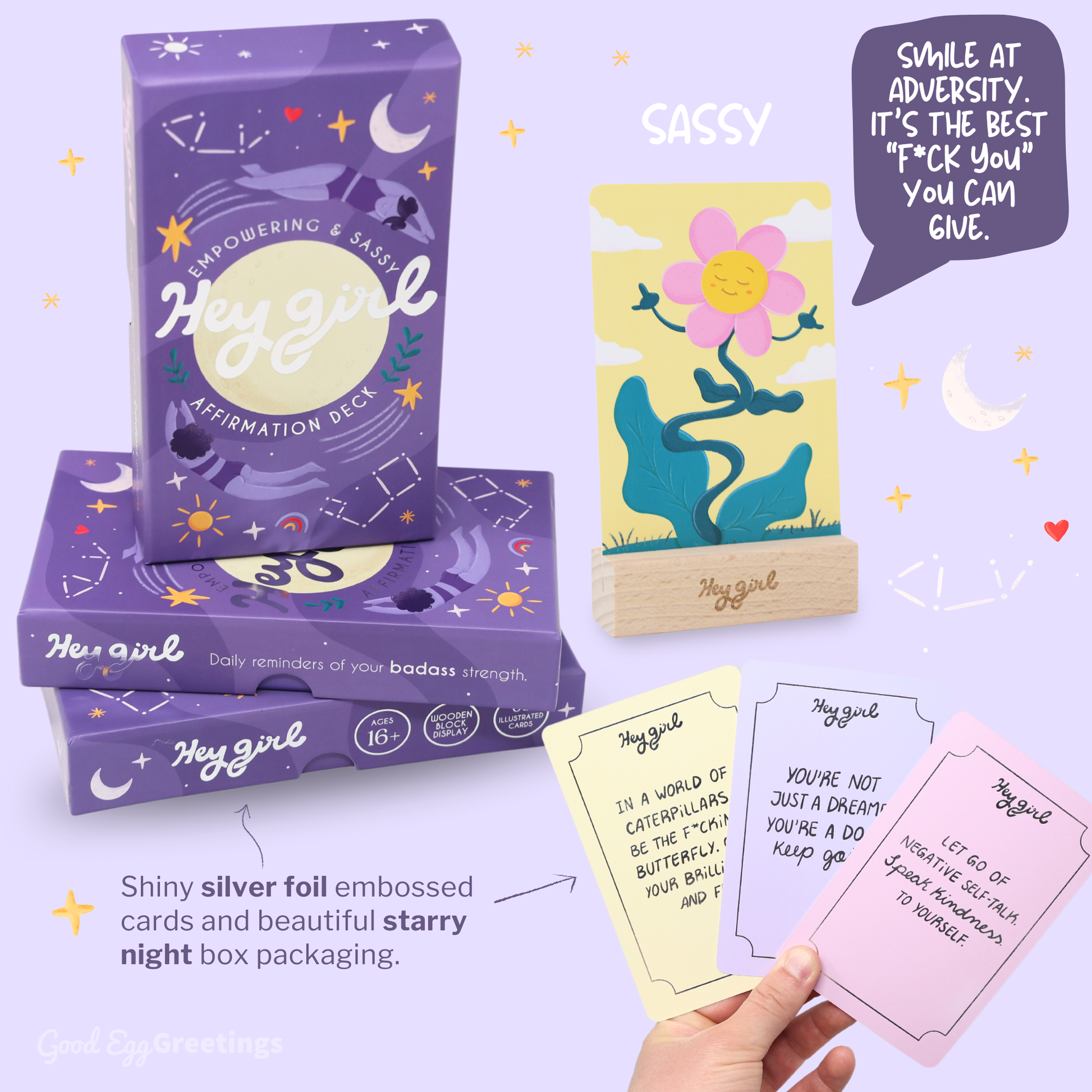 Hey Girl 60 Sassy Affirmation Cards for Empowering Women Sleazy Greetings