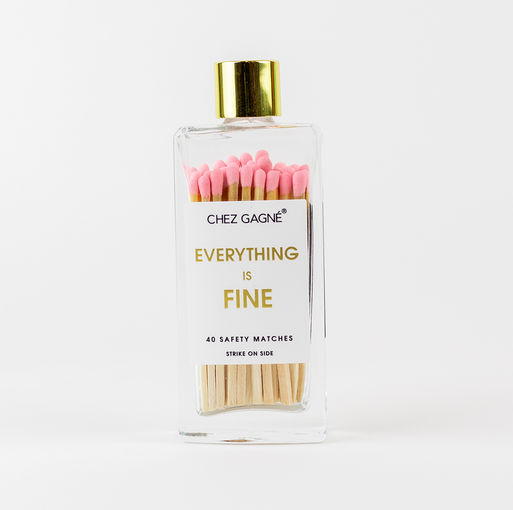 Everything is Fine Matches - Glass Bottle Matchsticks Light Pink Chez Gagné