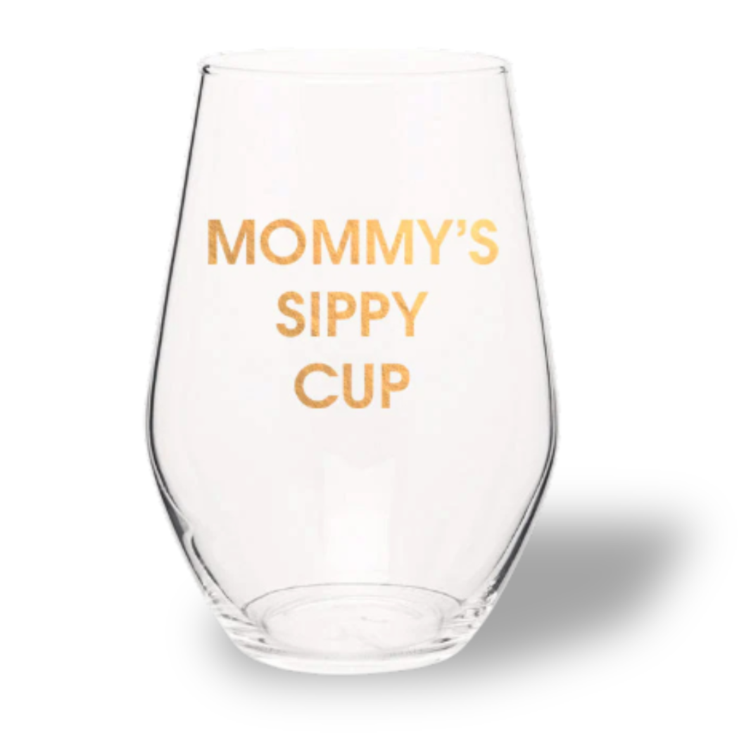 Mommy's Sippy Cup - Gold Foil Stemless Wine Glass Chez Gagné