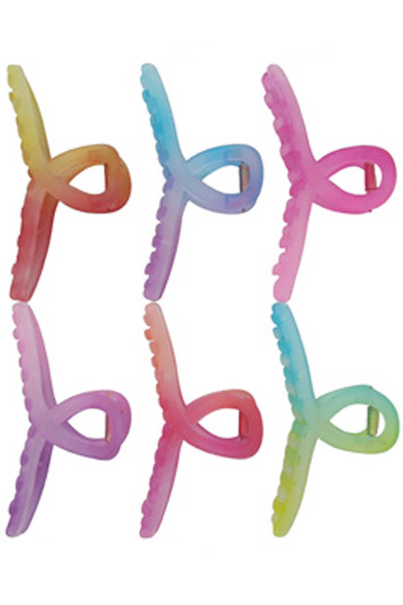 Matte Ombre Gradient Wide Loop Translucent Y2K Hair Claw Cap Zone