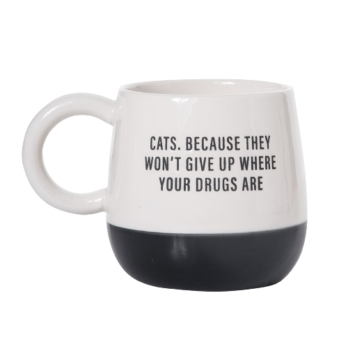 Cats Cer Mug: Black and White / 100% Stoneware Totalee Gift