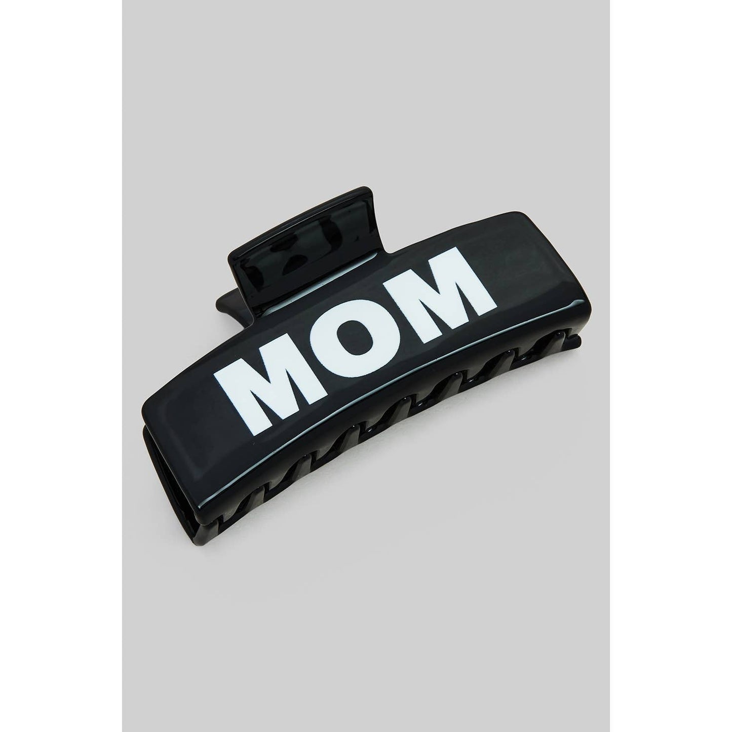 DOG MOM RECTANGULAR HAIR CLIP: Black / 1 SIZE Girly