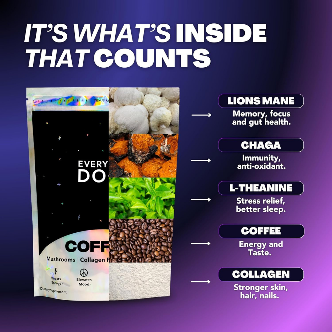 The Everyday Dose Mushroom Coffee+: Focus, Energy & Immunity Everyday Dose