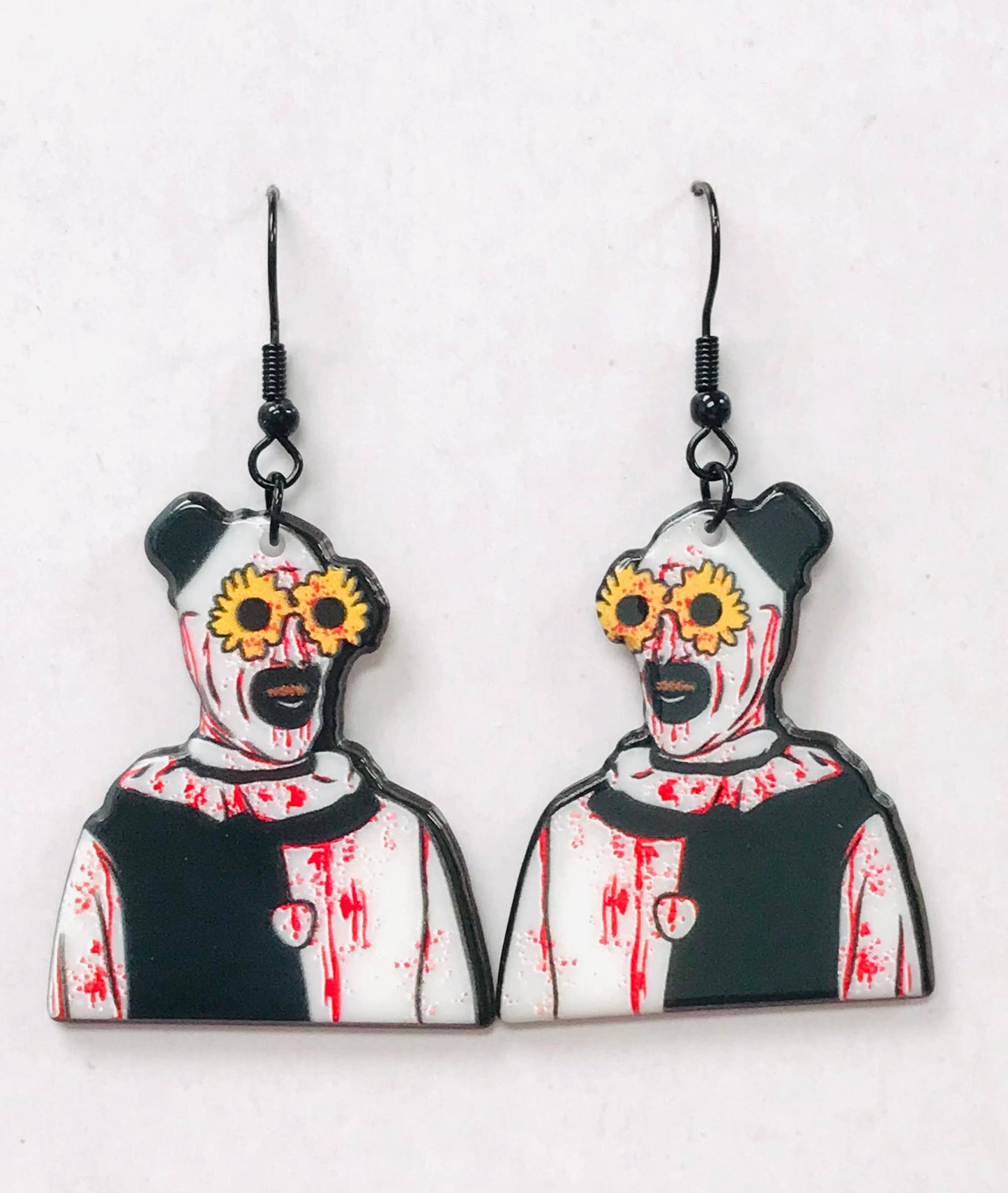 Art the Clown Earrings, Acrylic Horror Halloween Goth BLACK SimpleNGreat