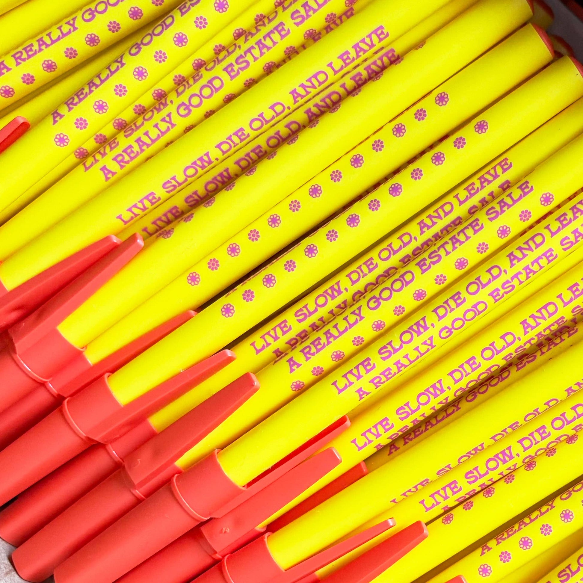 Live Slow Die Old Leave Good Estate Sale Ballpoint Pen Krystan Saint Cat