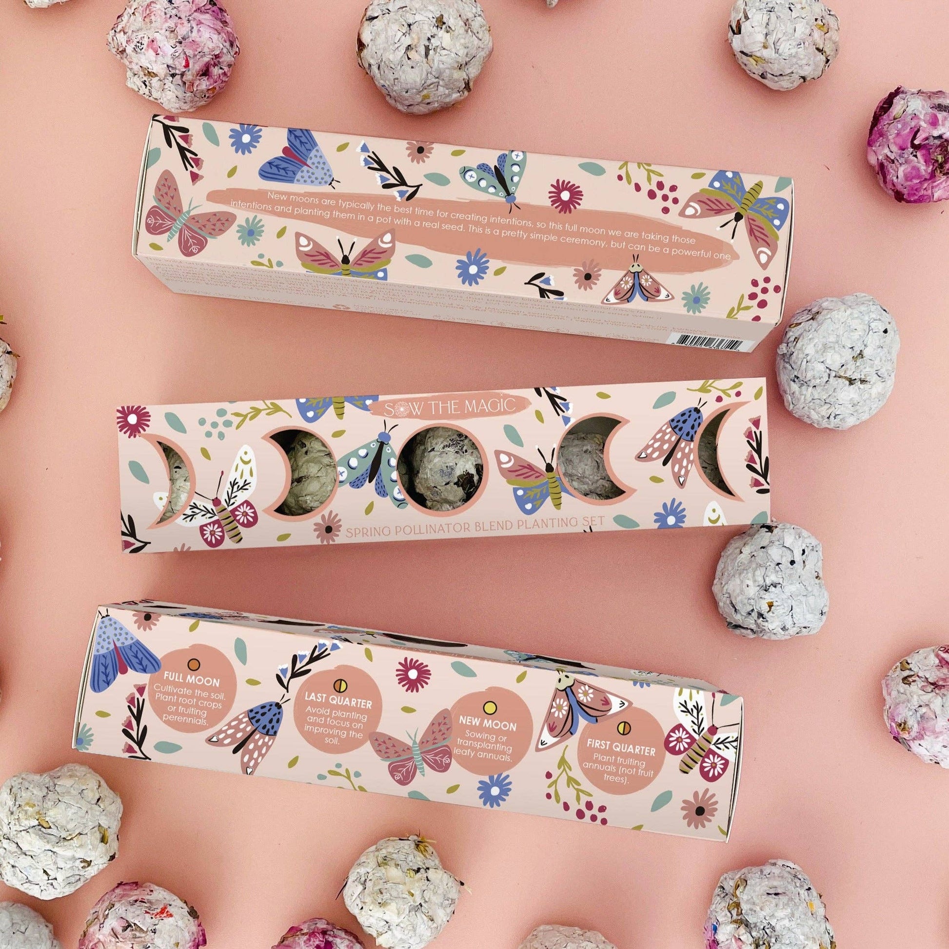 Moon Phase Spring Pollinator Seed Ball Planting Set Sow the Magic