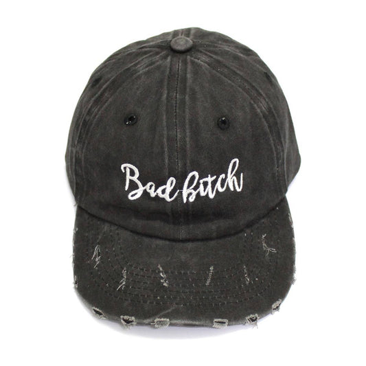 ADJUSTABLE BAD BITCH CAP: Black / ONE SIZE Girly