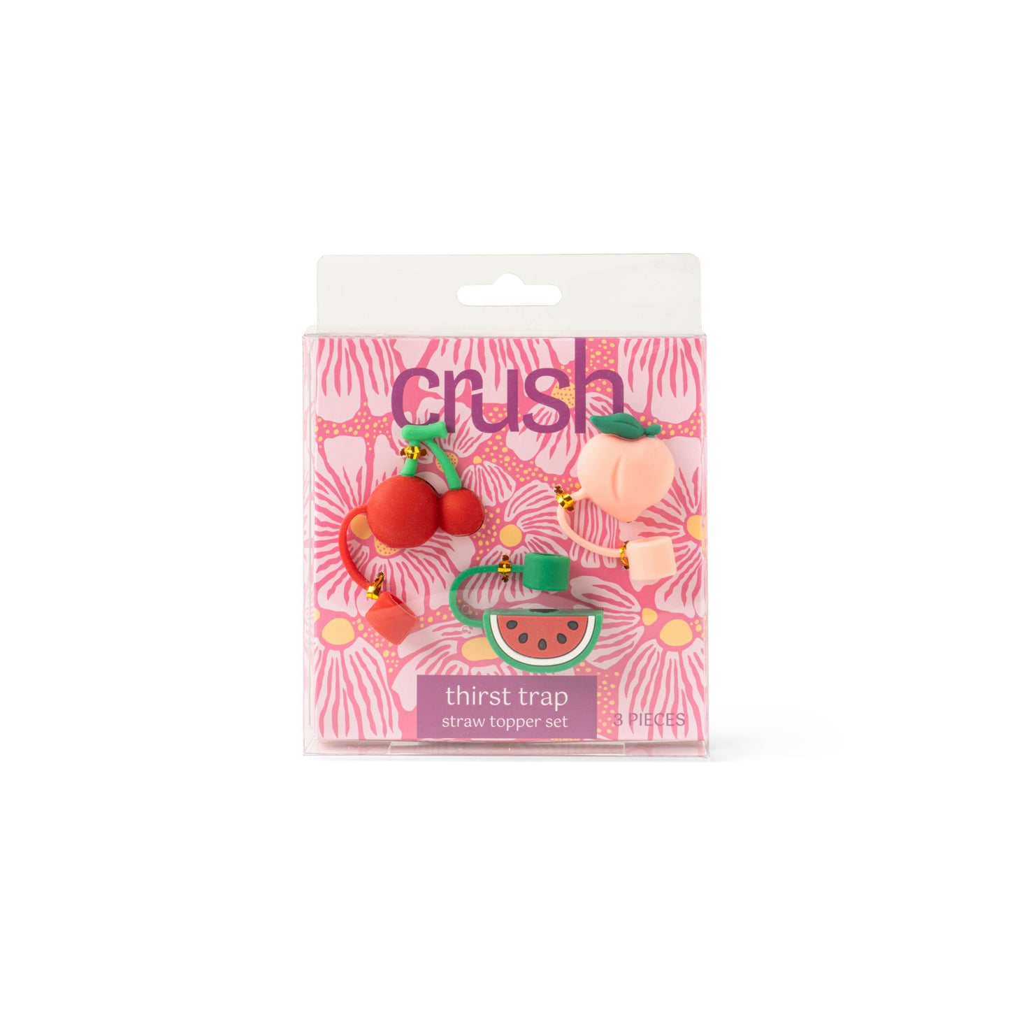 Crush Thirst Trap Silicone Straw Toppers - 3-Pack