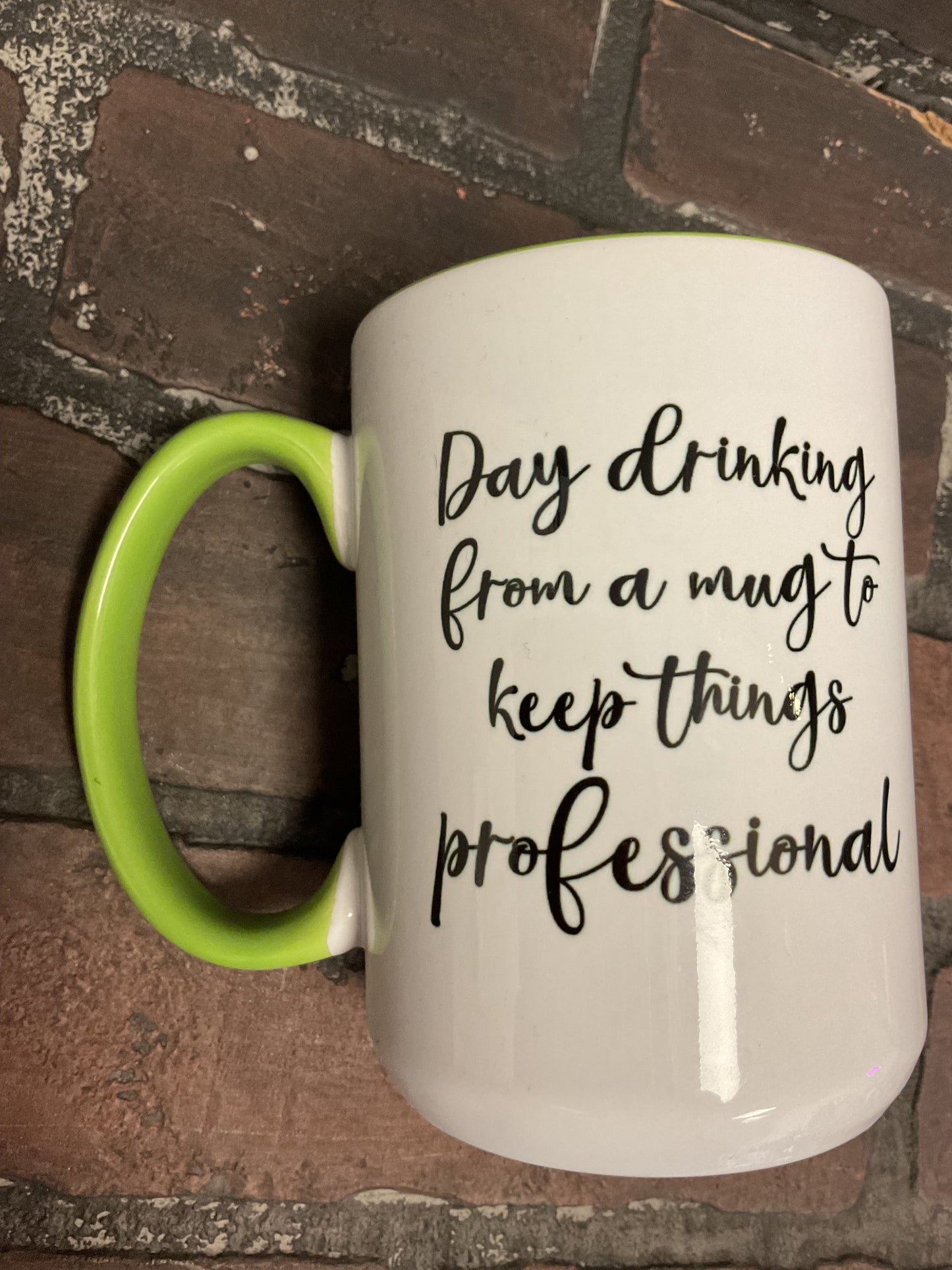 Day drinking from a mug to keep things professional, 15oz ceramic dishwasher safe mug Three Black Cats