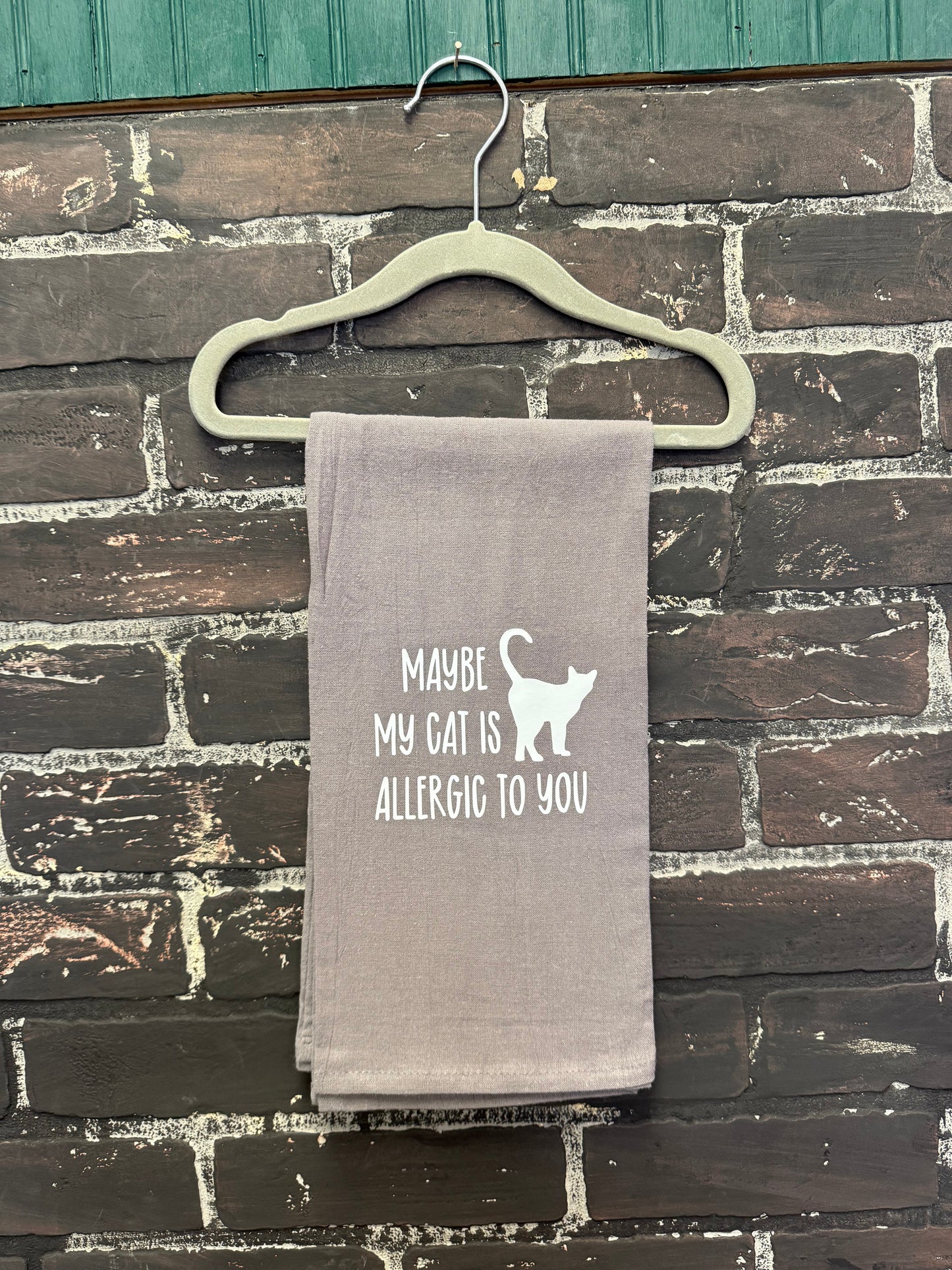 Maybe my cat is allergic to you, Tea towel Three Black Cats