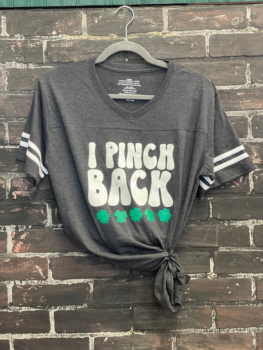 I pinch back, Gray Baseball Style T-shirt