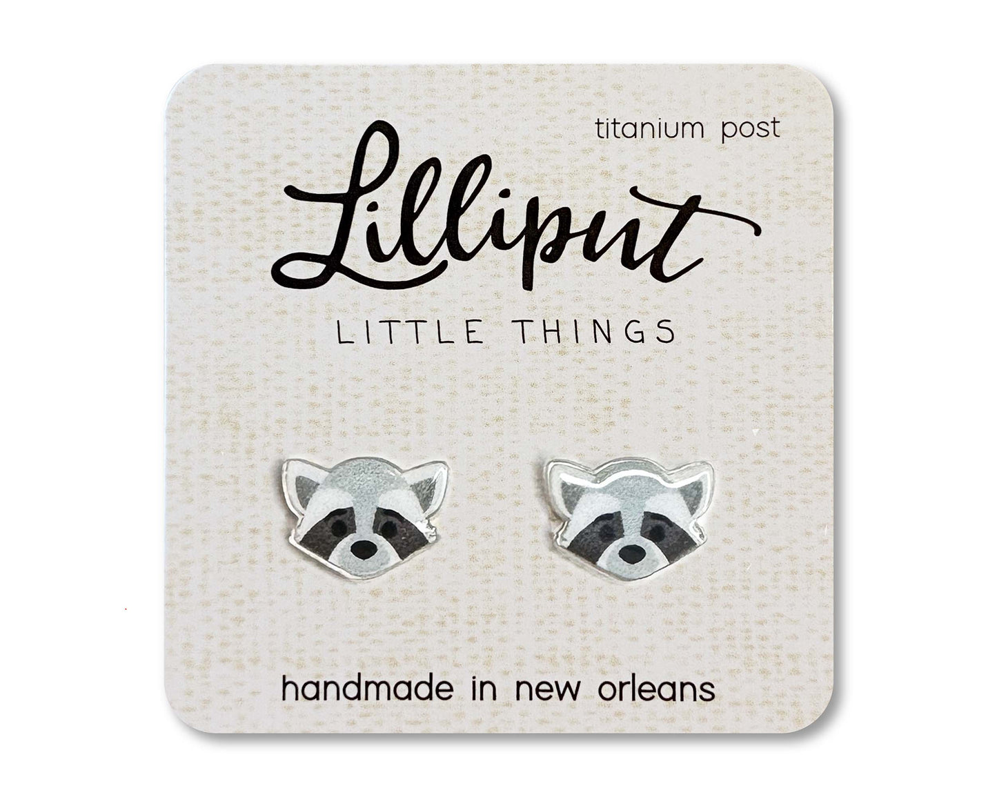 Raccoon Earrings // Quirky Earrings Lilliput Little Things