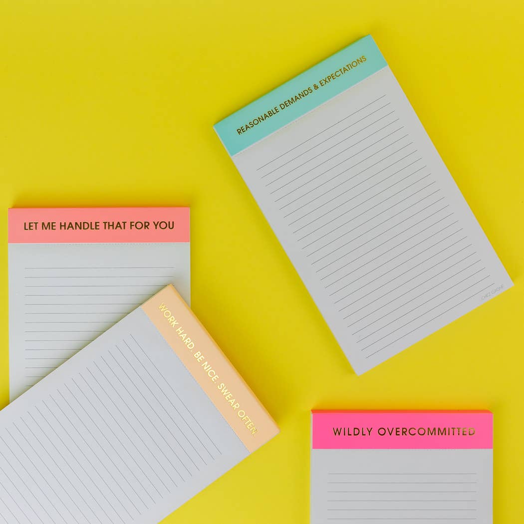 Reasonable Demands and Expectations - Lined Notepad - Perforated Sheets - Light Blue Chez Gagné