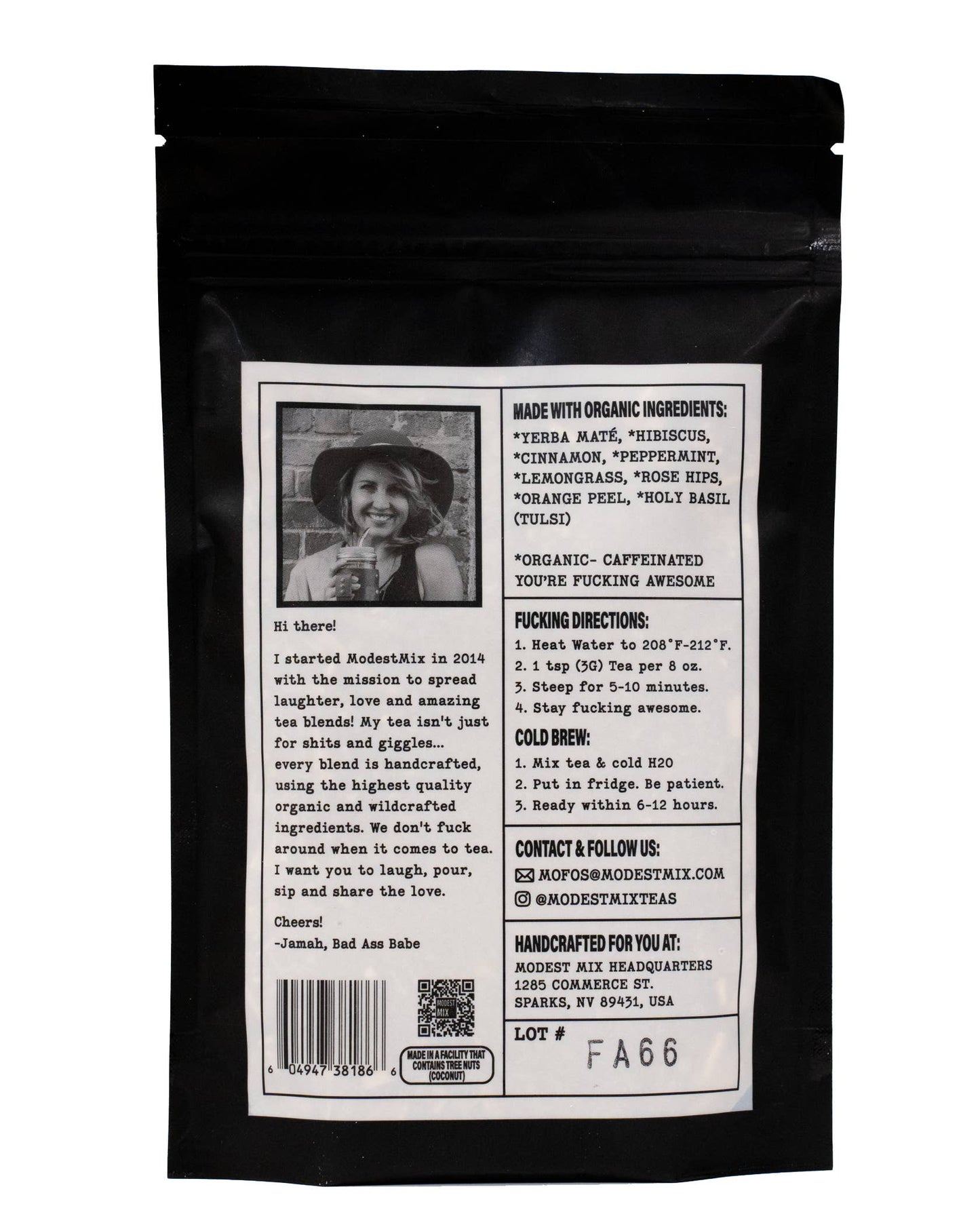 You're Fucking Awesome: refreshing caffeinated loose leaf tea blend ModestMix Teas