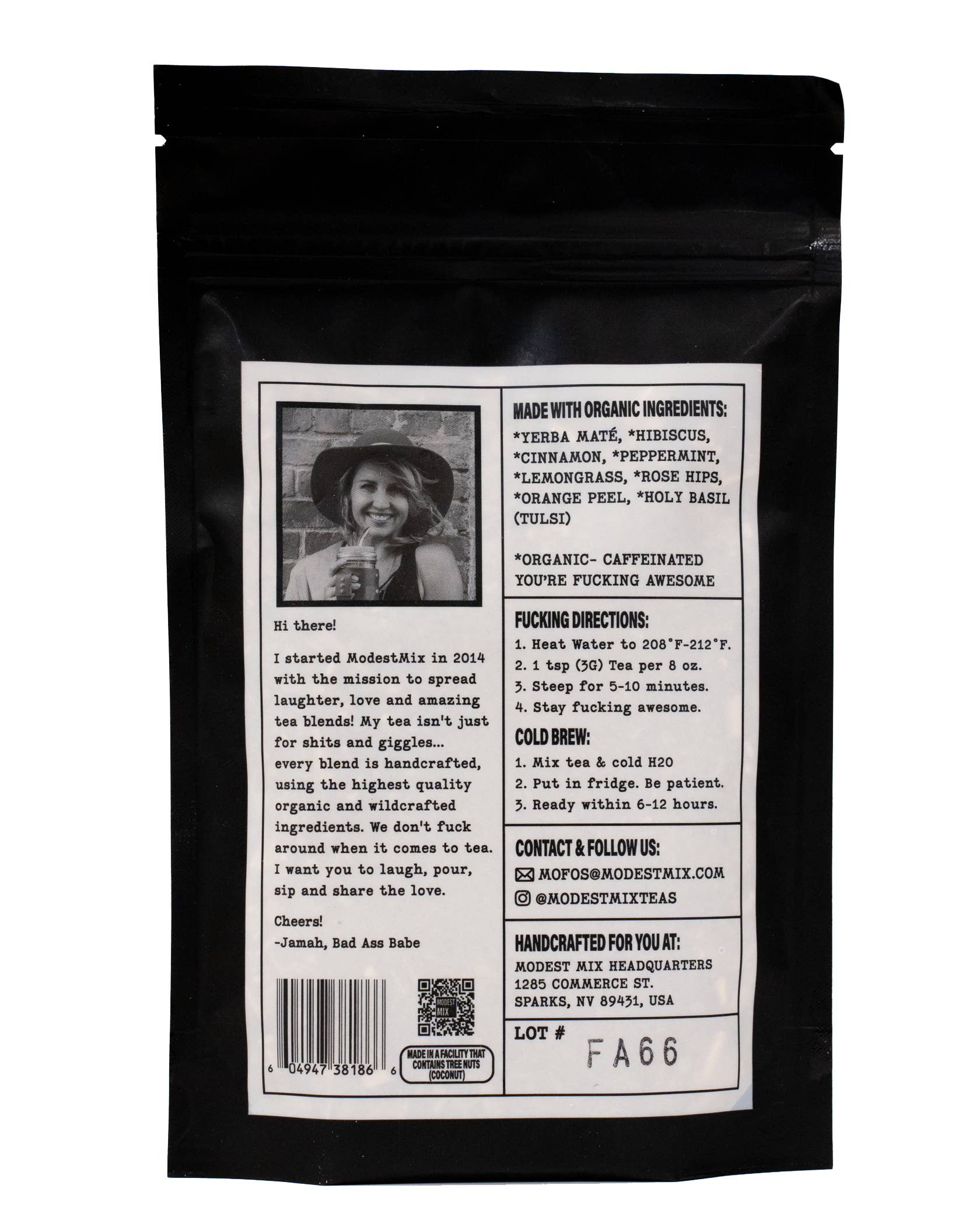 You're Fucking Awesome: refreshing caffeinated loose leaf tea blend ModestMix Teas