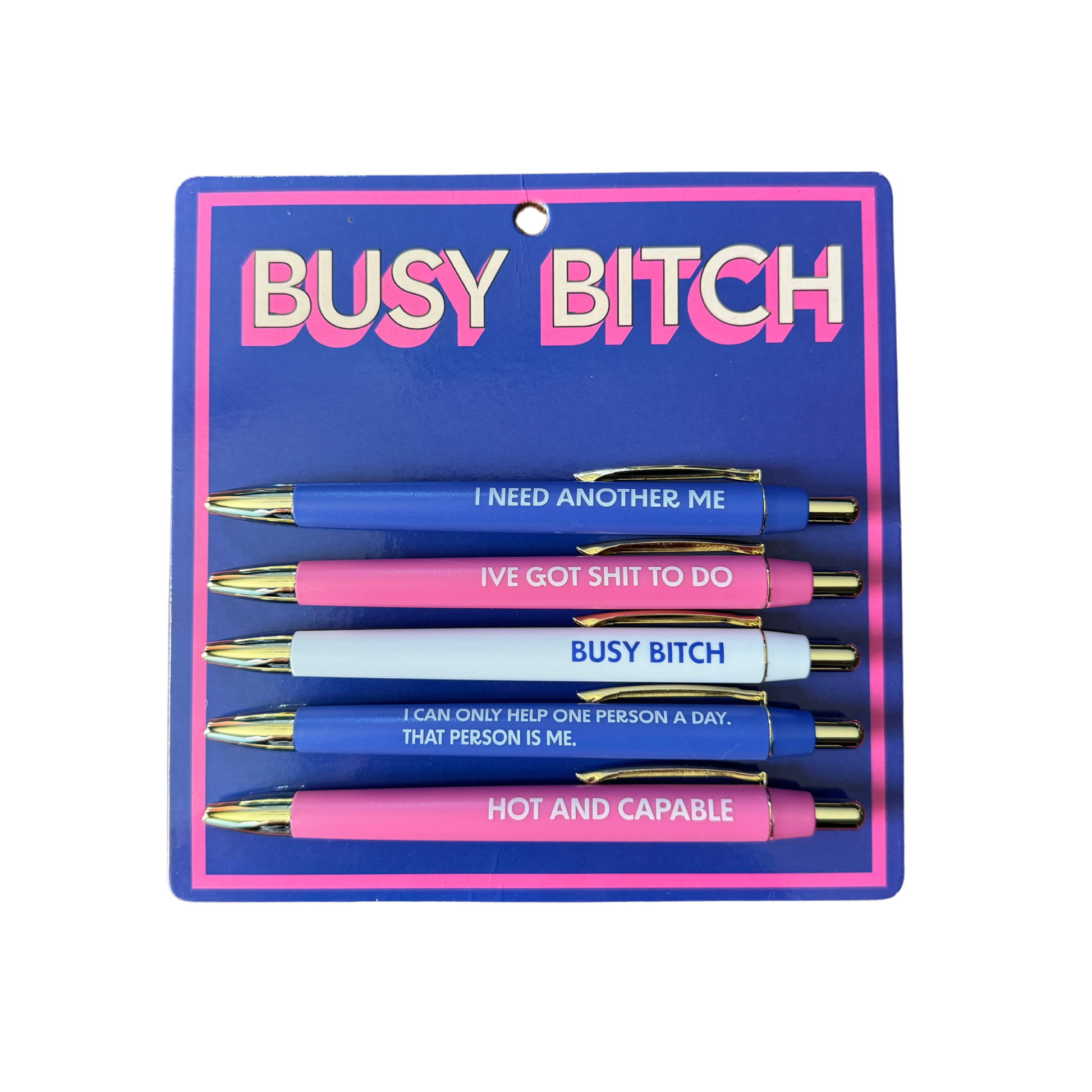 Busy Bitch Pen Set (funny, gifts, pens, spring, easter, stationery) FUN CLUB
