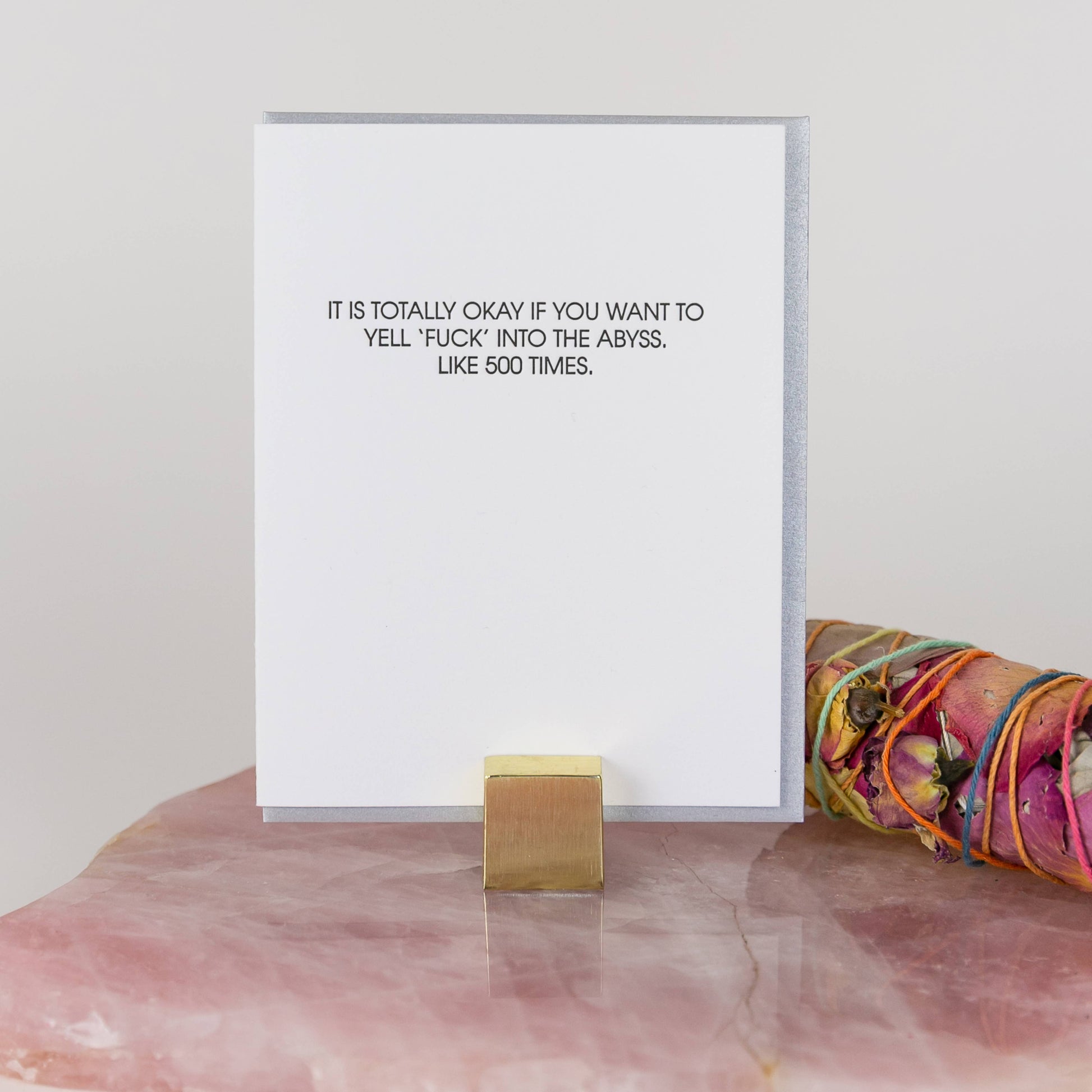 Fuck Into the Abyss Letterpress Greeting Card Chez Gagné
